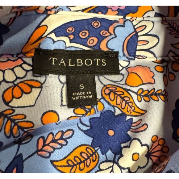 Talbots Womens S Multicolor Paisley Long-Sleeve Pull-On Dress With Buttons - Picture 8 of 9